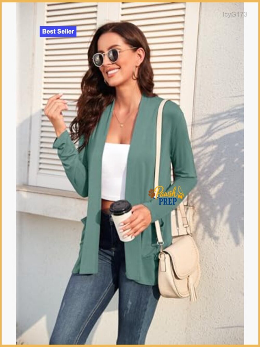 Women's Lightweight Knit Cardigan Open Front with Pockets Cozy Soft Flowy - Picture 6 of 7